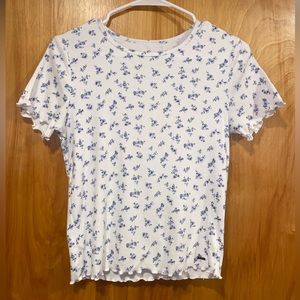 Hollister Must-Have Collection Floral Ruffled Tee, Size M